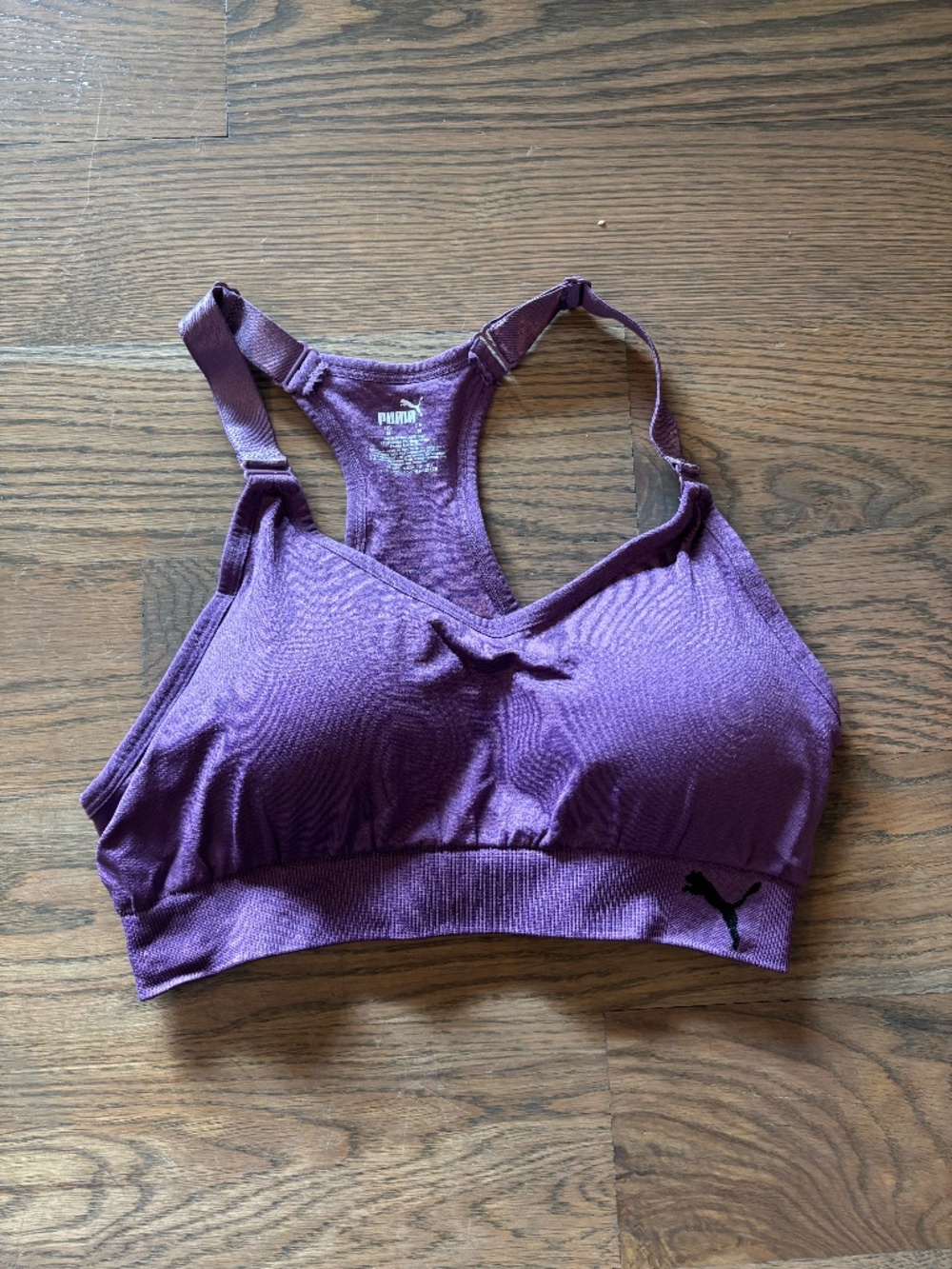 Puma Padded/Razorback Sports Bra Purple Size Medium